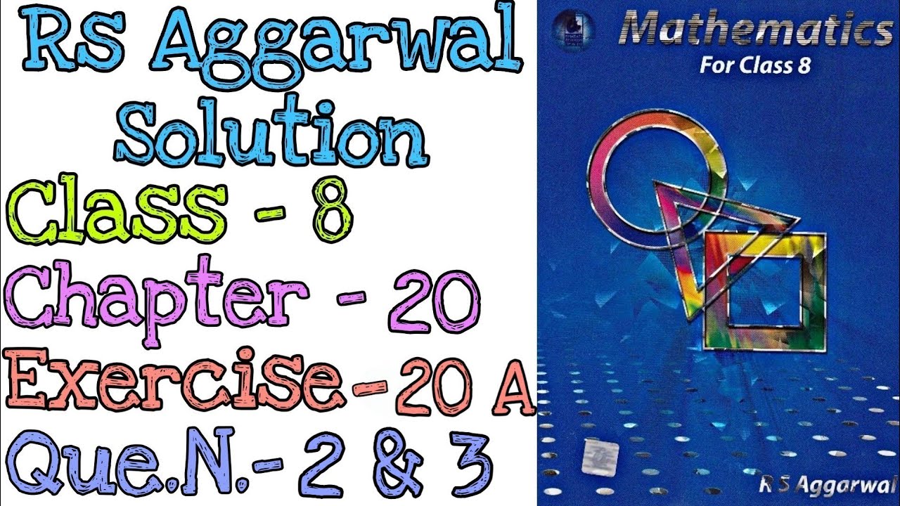 Volume and Surface Area of Solids | Class 8 Exercise 20A Question 2-3 | Rs Aggarwal | @MD Sir