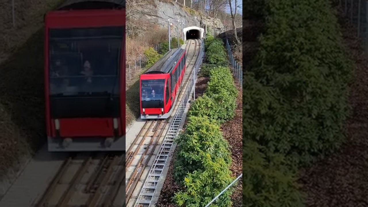 The newly renovated Fl&oslash;ien funicular