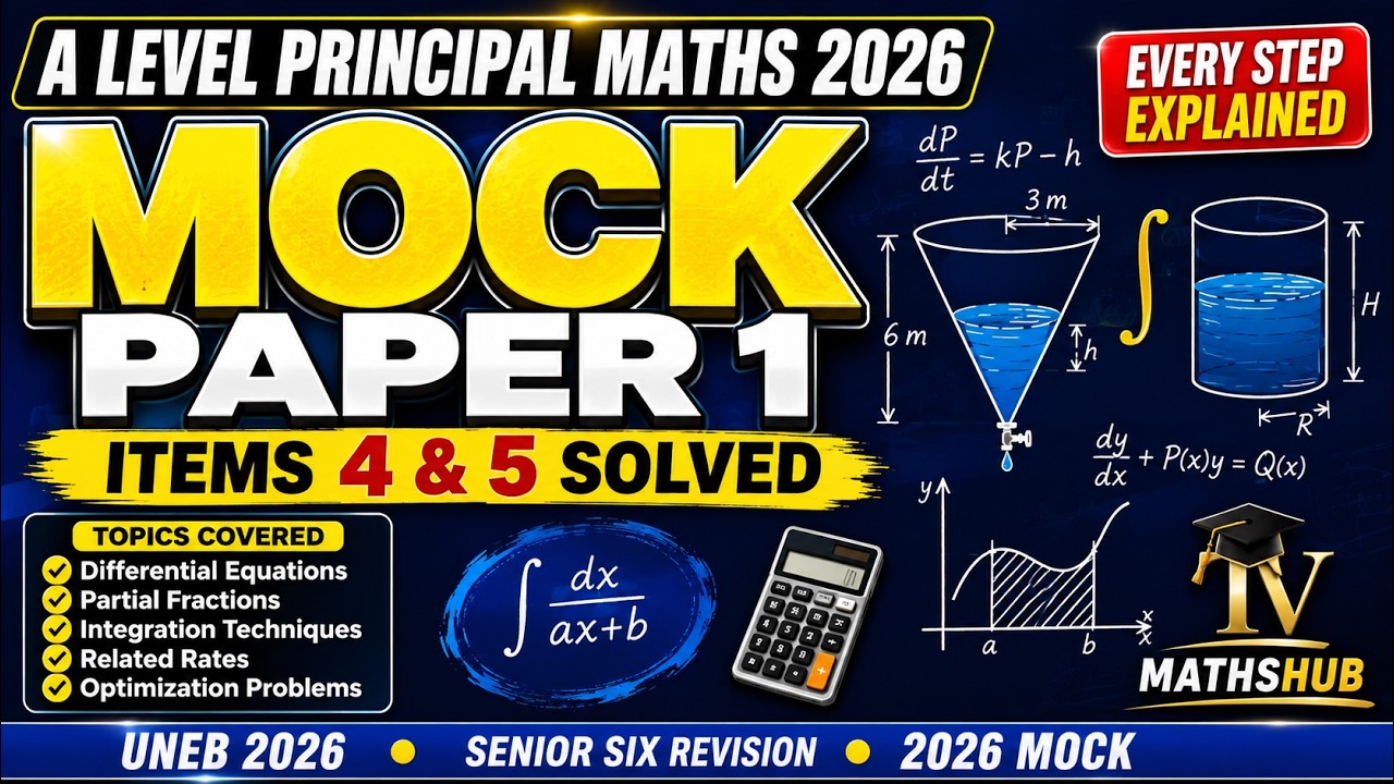 A LEVEL MATH 2026 MOCK PAPER 1 EVERY ITEM SOLVED (ITEMS 4 & 5)