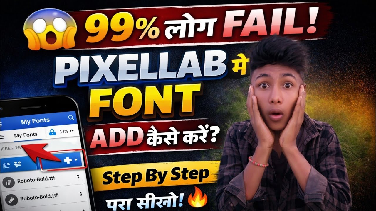“99% लोग FAIL 😱 Pixellab में Font कैसे Add करें? 