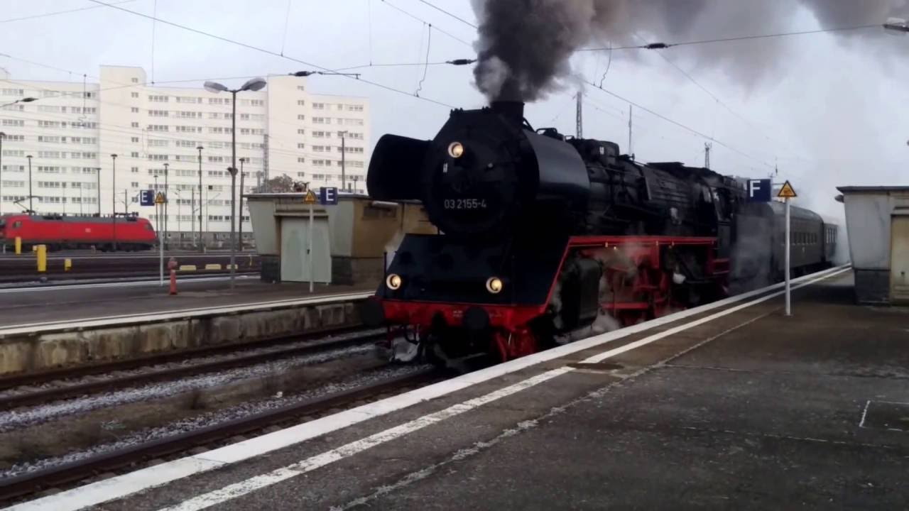 Dampflok BR 03 2155-4 Diesellok BR 201 101-3 Sonderzug Ausfahrt Berlin Lichtenberg
