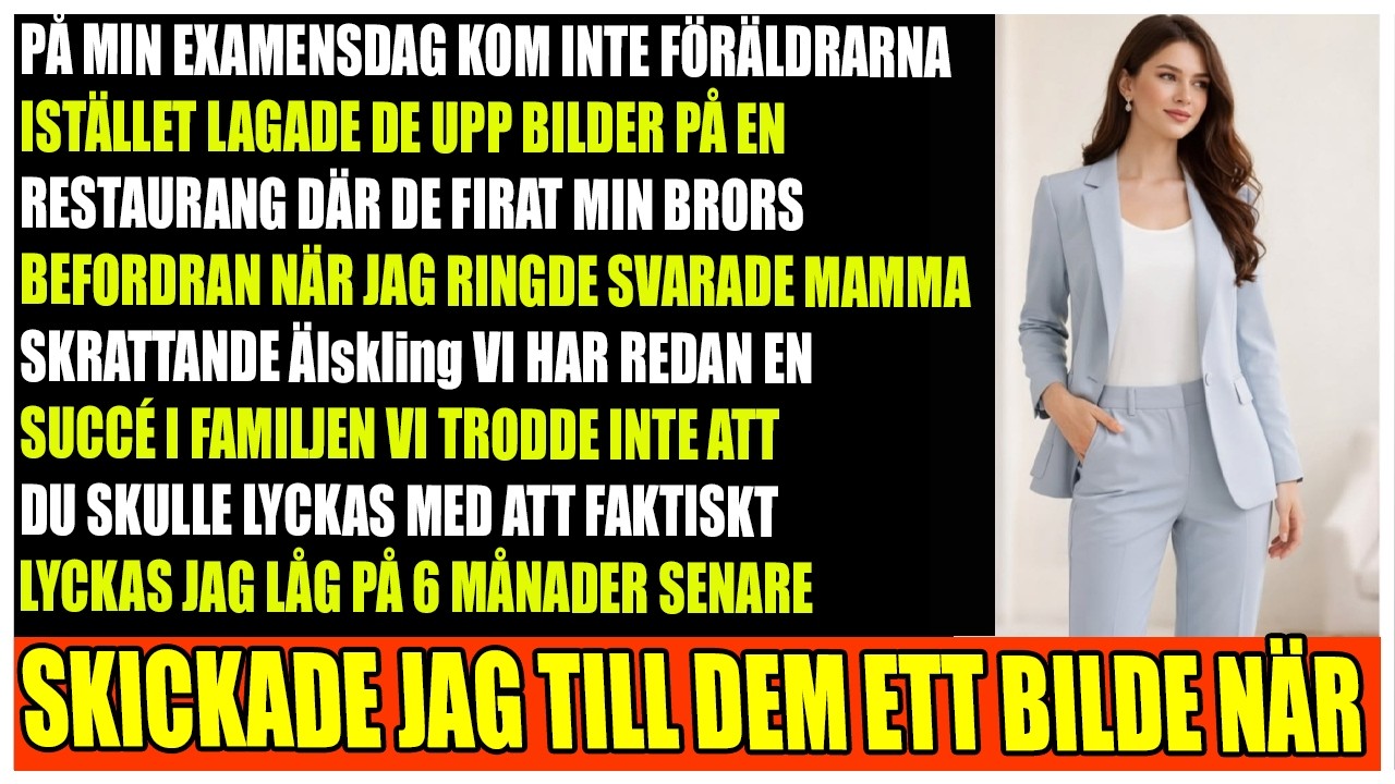 Mina f&ouml;r&auml;ldrar missade min examen f&ouml;r min bror  6 m&aring;nader senare skickade jag en bild