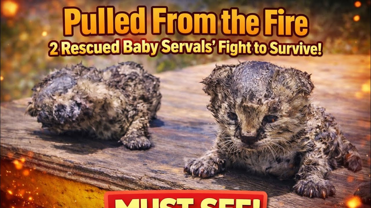 Вытащенные из огня: невероятная борьба за жизнь двух детенышей сервала.