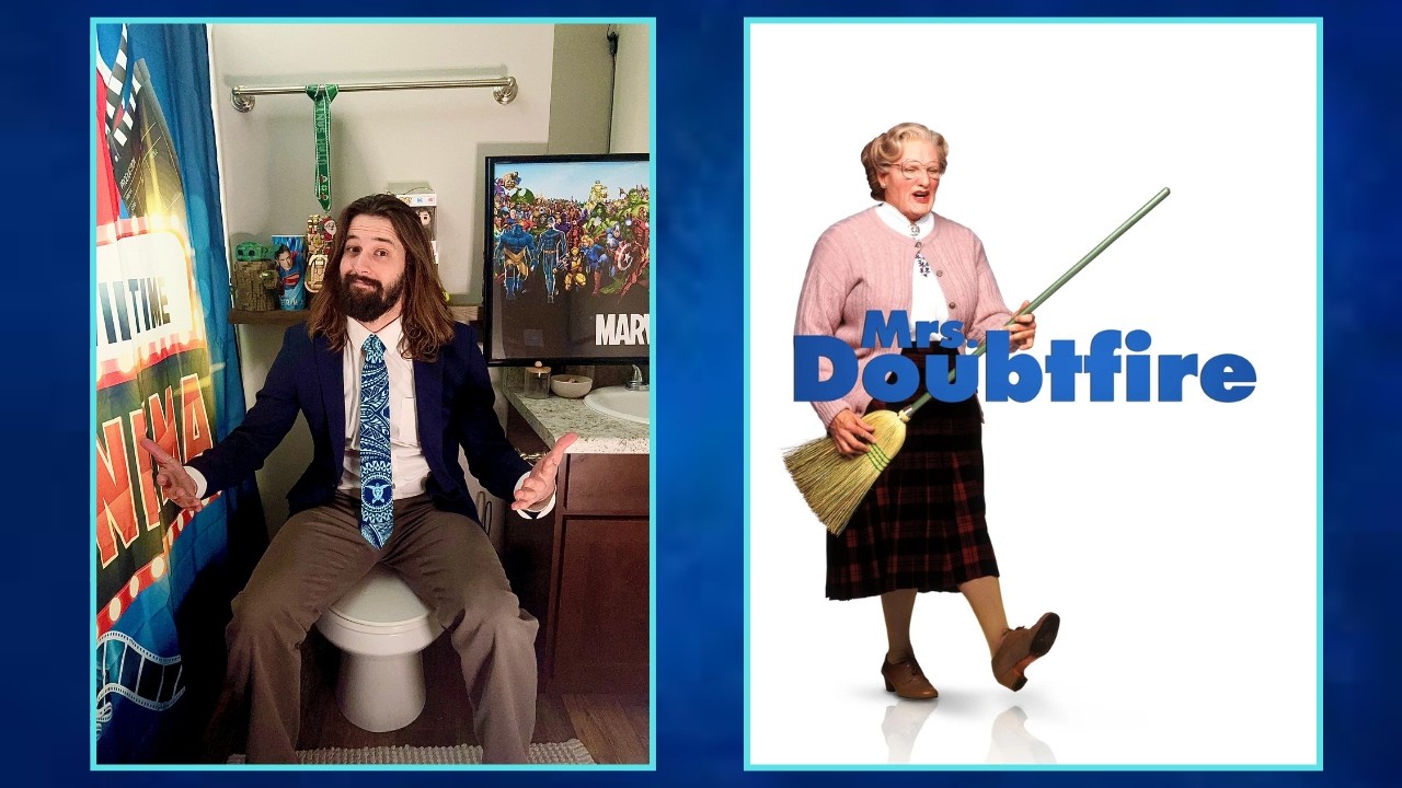 I Watched MRS. Doubtfire in the bathroom!