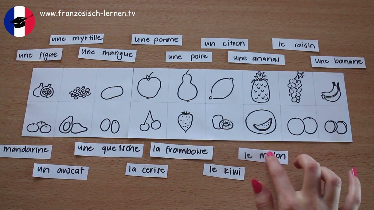 Franz&ouml;sisch lernen Fr&uuml;chte benennen! 18 Fr&uuml;chte unter 2 min lernen!