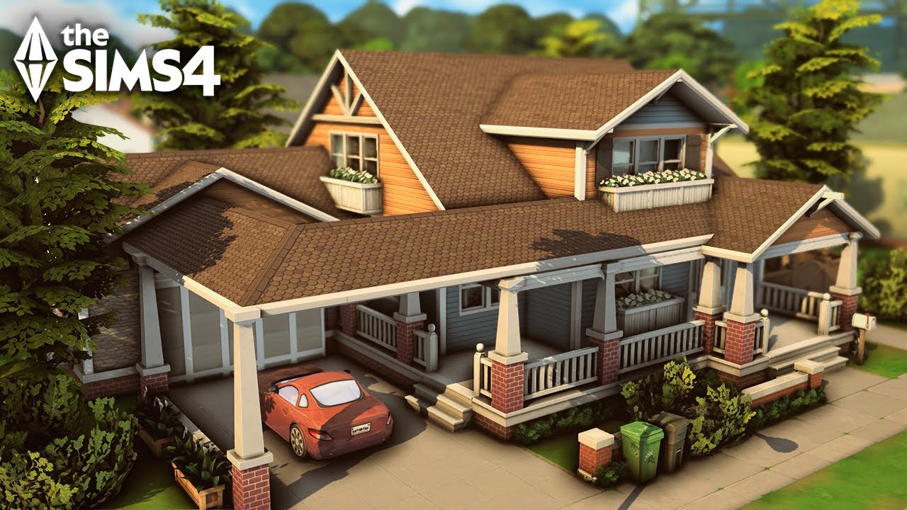 CASA SUBURBANA ESTILO CRAFTSMAN (NO CC) - The Sims 4 Speed Build