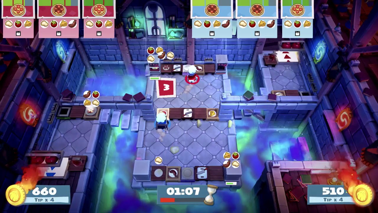 Overcooked 2 - Versus Mode - Conjurers' Kitchen 2v2 (4 players)