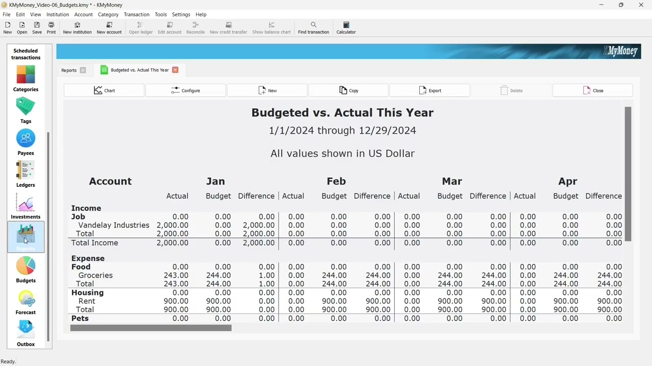 KMyMoney (06) - Budgets