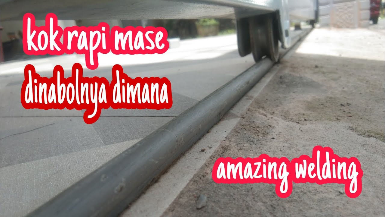 cara terbaik pasang rel roda pagar dorong,,,area terpasang keramik