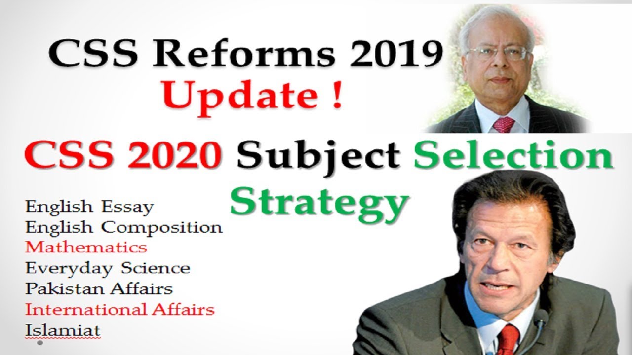 CSS 2020 FULL INFORMATION | SUBJECT SELECTION |
