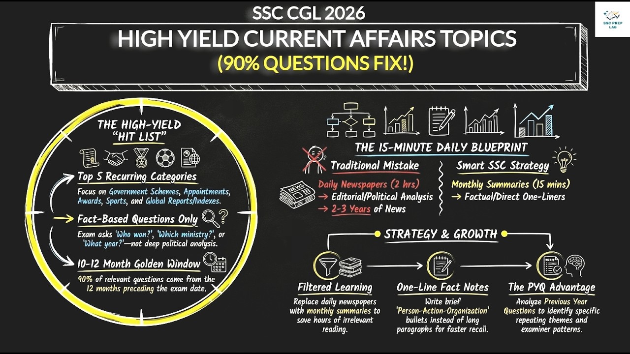 SSC CGL 2026: 90% Current Affairs Questions Come From These Topics | High Yield Topics for Selection