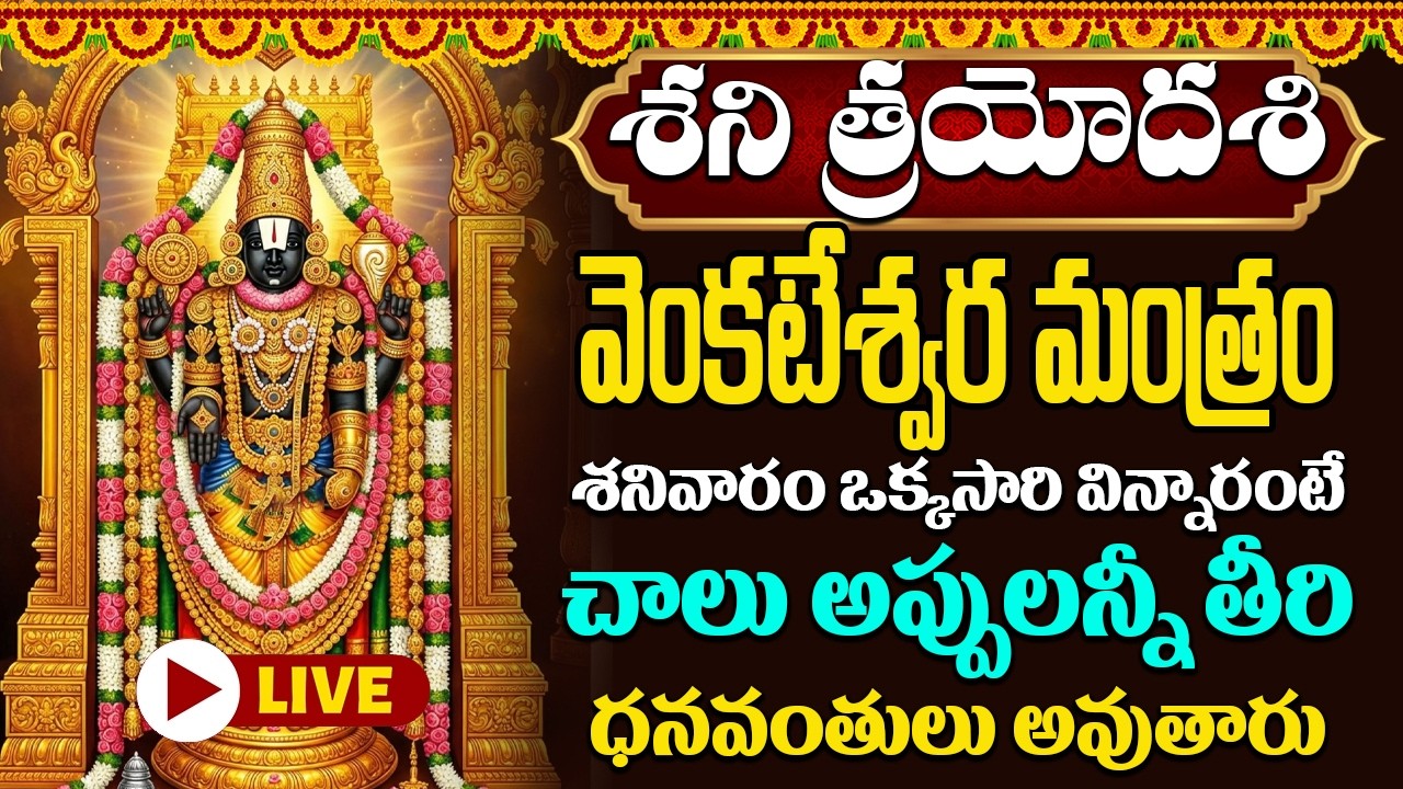 LIVE: శనివారం ఉదయాన్నేవేంకటేశ్వర మంత్రం వింటే మీ ఇల్లు డబ్బుతో నిండిపోతుంది | Bhakti Songs