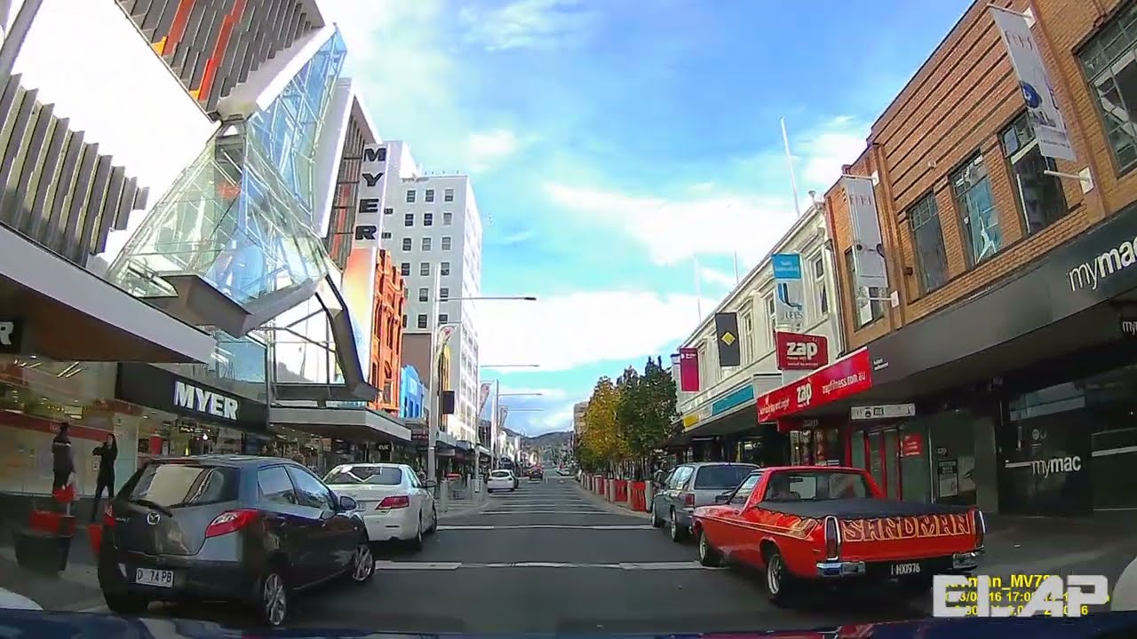 4k dash cam Australia, Tasmania. Driving around the city of HOBART