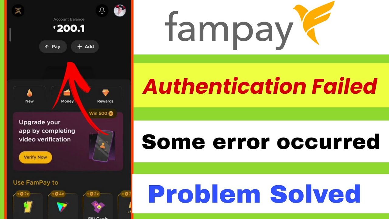 Fampay Authentication Failed Some Error Occurred Problem Solve 