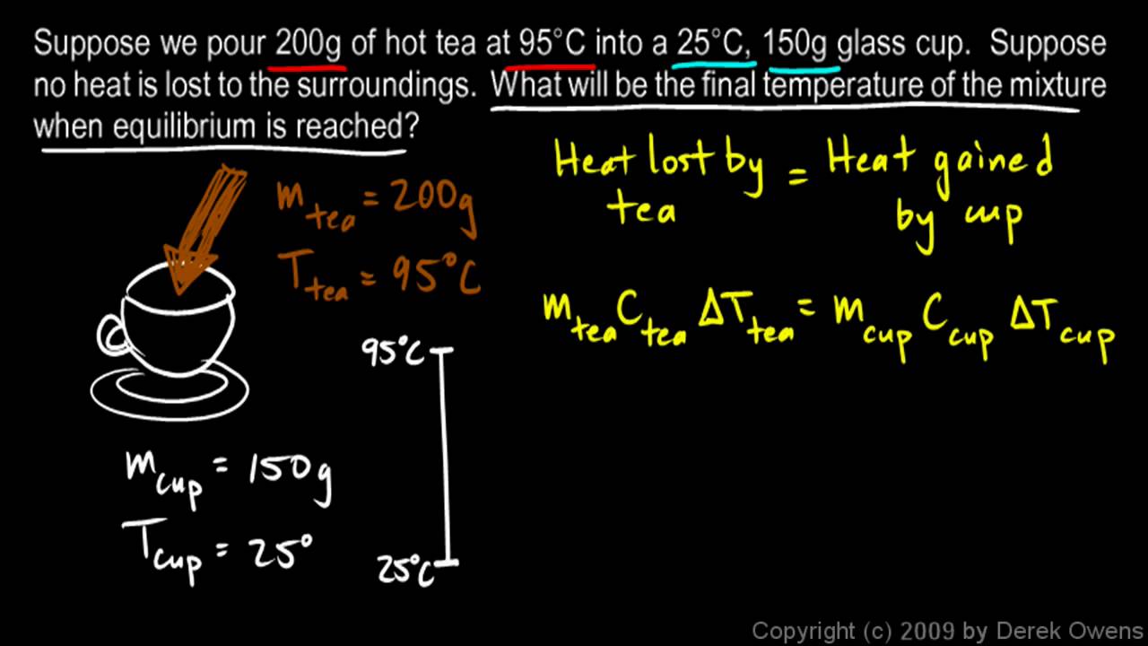 Physics 9.09b - Calorimetry Example 1