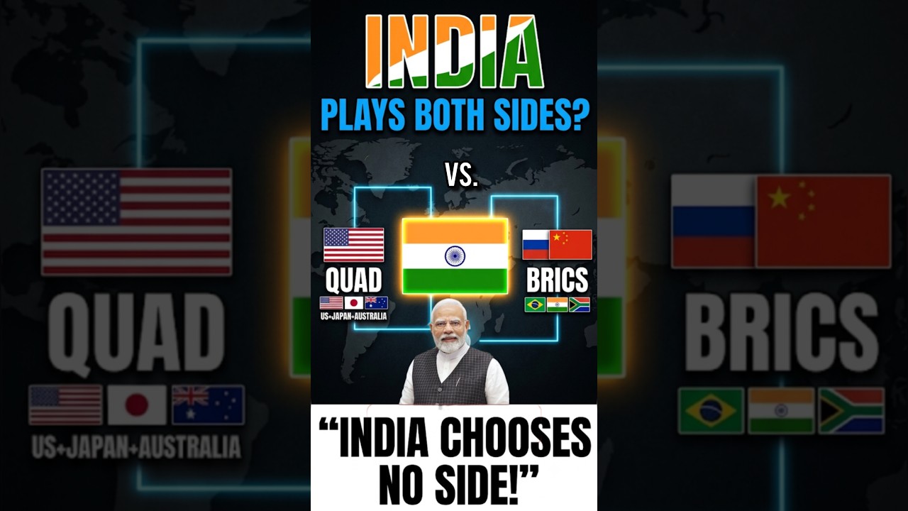 India&rsquo;s Biggest Diplomatic Balancing Act: QUAD vs BRICS 🇮🇳 #geopolitics #facts #quad #brics #india