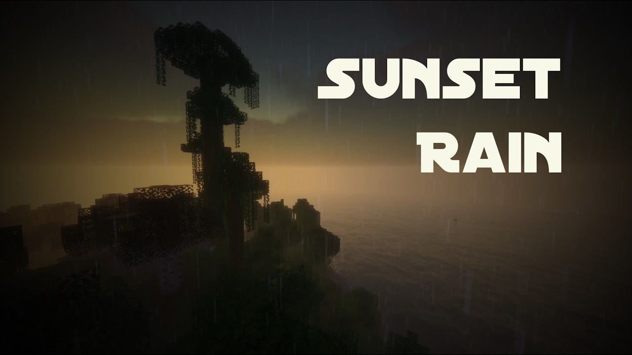 Minecraft Jungle Rain at Sunset 🌧️🌴 Cozy 5 Hours Ambience for Sleep & Relax