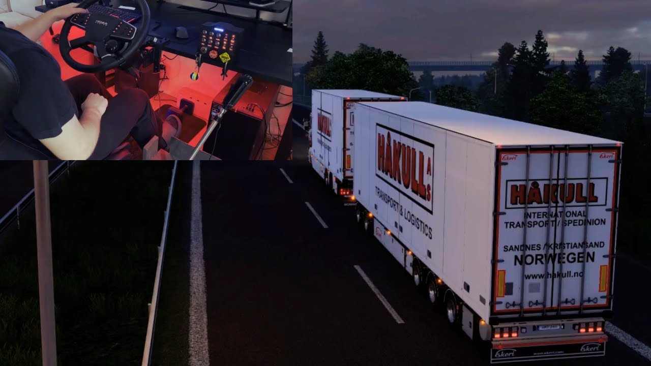 Tandem Haul From Stockholm to Gothenburg - ETS2 - Gameplay With Full Size Steering Wheel
