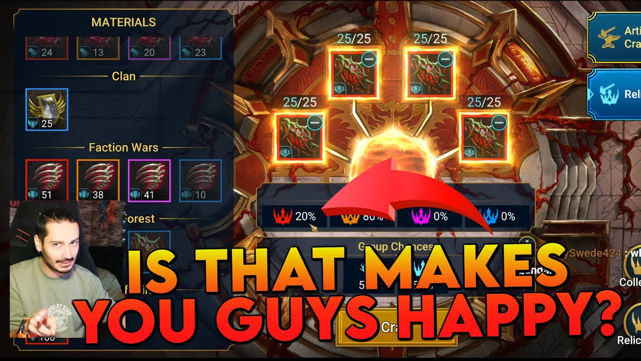 Crafting MY 300 MYTHICAL RELIC! %20 HOW BAD IT CAN BE? | Raid: Shadow Legends