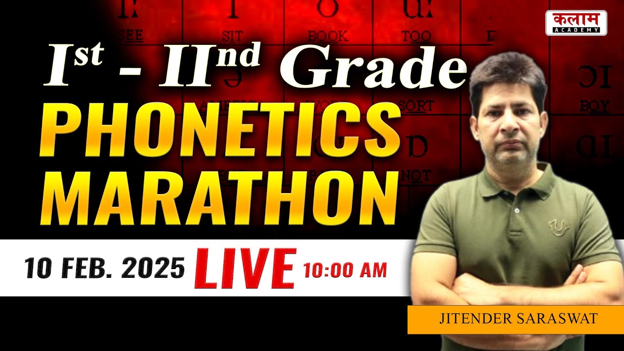 RPSC 1st Grade & 2nd Grade English | PHONETICS MARATHON | LIVE 10:00 AM | JITENDER SARASWAT