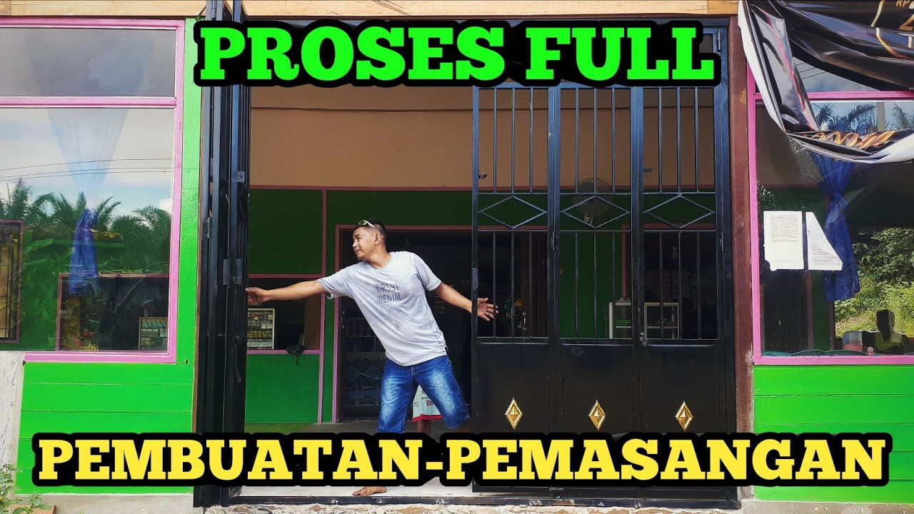 Pembuatan Pintu/Pagar Lipat dengan Mainan Roda Bawah || Proses Full Pemasangan (Referensi Pemula)