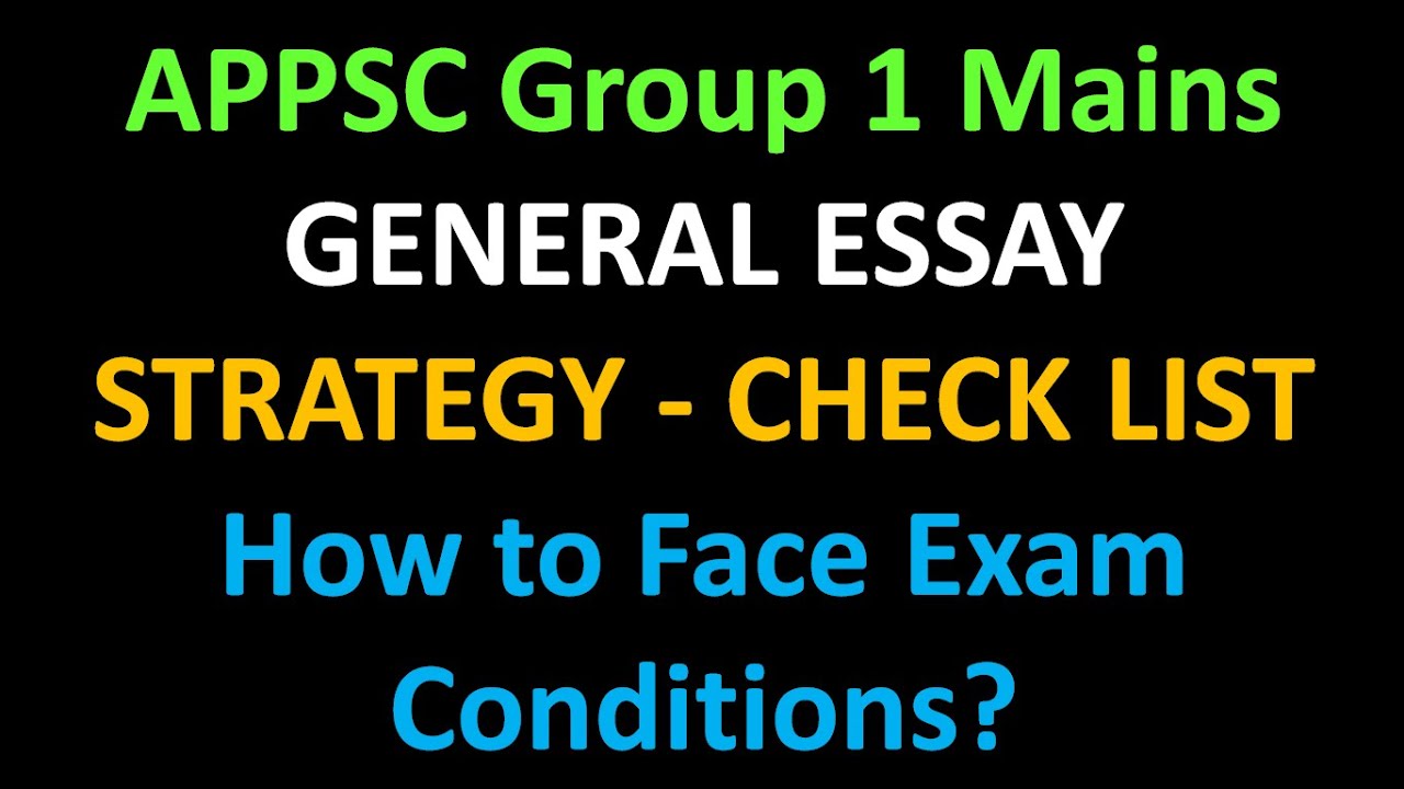APPSC Group 1 Mains - General Essay Strategy + Check List