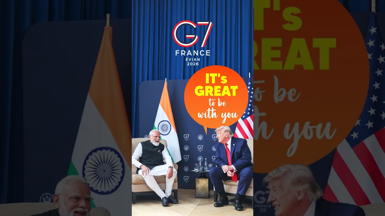 Когда президент Трамп встретился с премьер-министром Моди | #g7 | #shorts