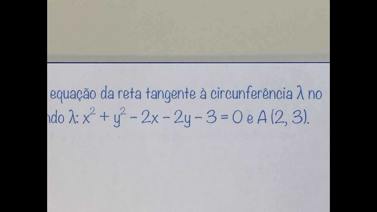 MFUNA | GAC3 - Determinando a equação da reta tangente a circunferência pelo ponto dado