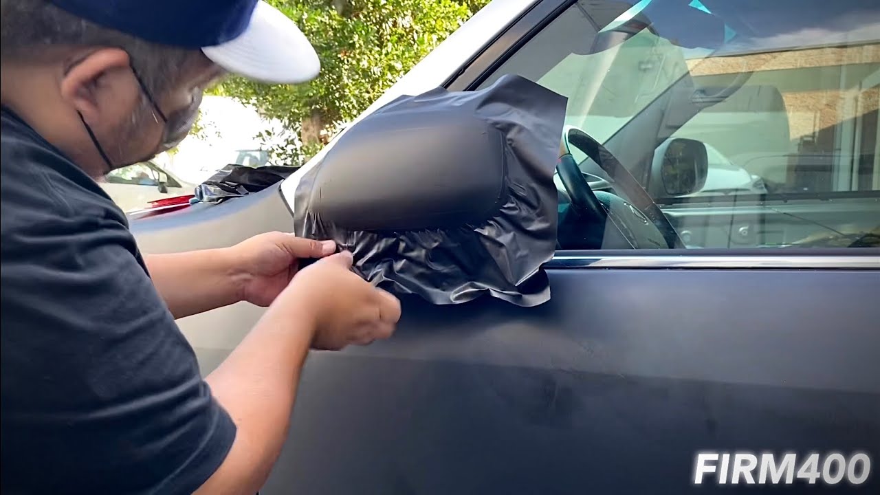 2007 LEXUS GX470 VINYL WRAP SIDE MIRRORS USING AVERY MATTE BLACK VINYL