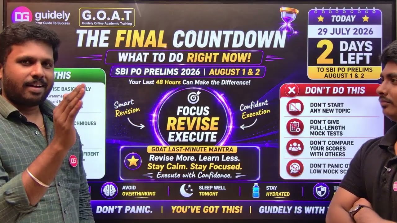 LAST MINUTE TIPS | SBI PO PRELIMS 2026 | IMPORTANT THINGS YOU MUST TAKE FOR EXAM #sbipo #sbipo2026