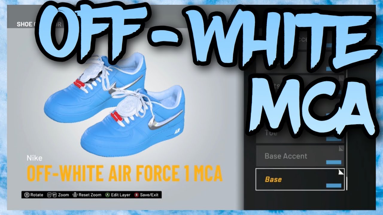 HOW TO MAKE Off-White Blue Air Force 1 "MCA" IN NBA 2K21! NBA 2K21 Shoe Creator