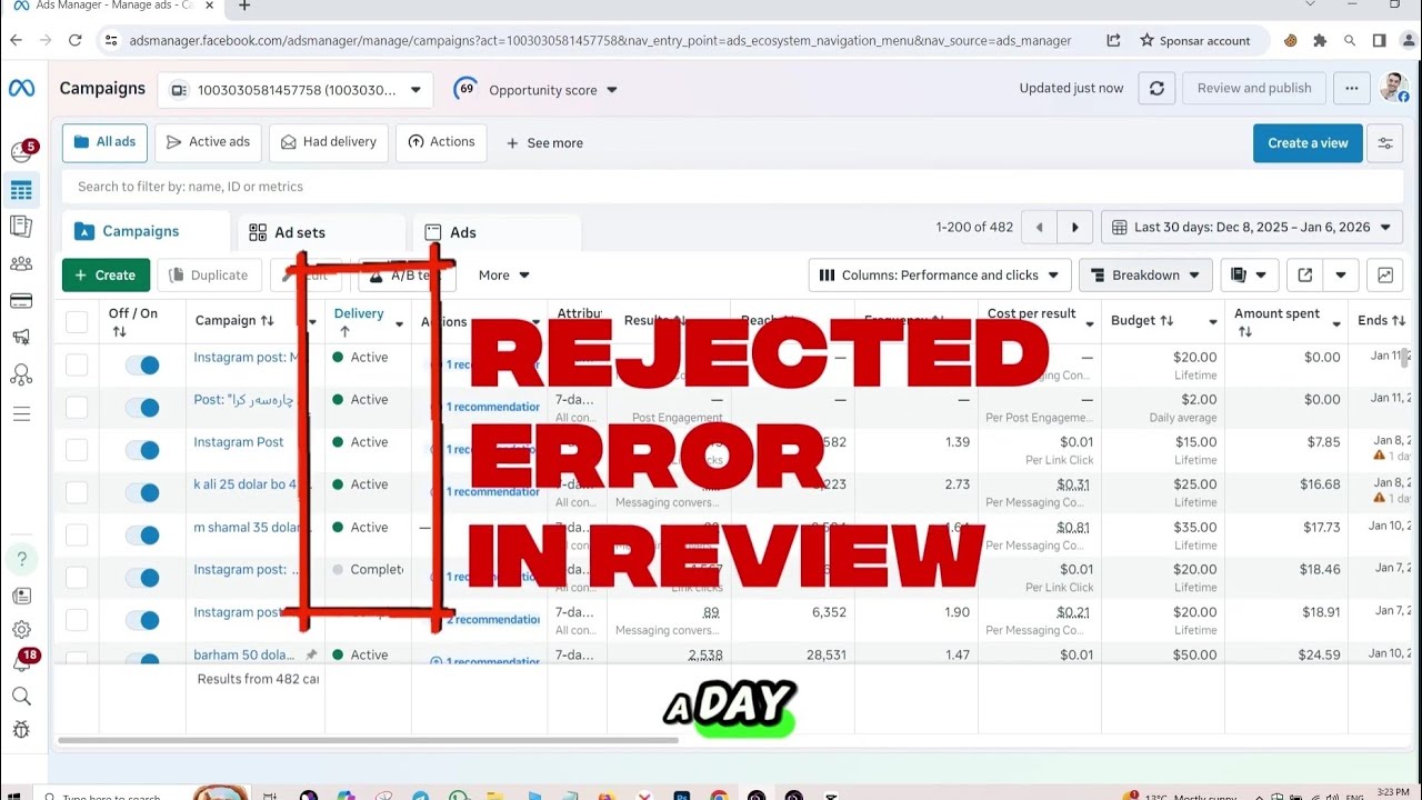 Reasons of Not active #facebook 🤔 #advertising and how to fixed all #issue ✅