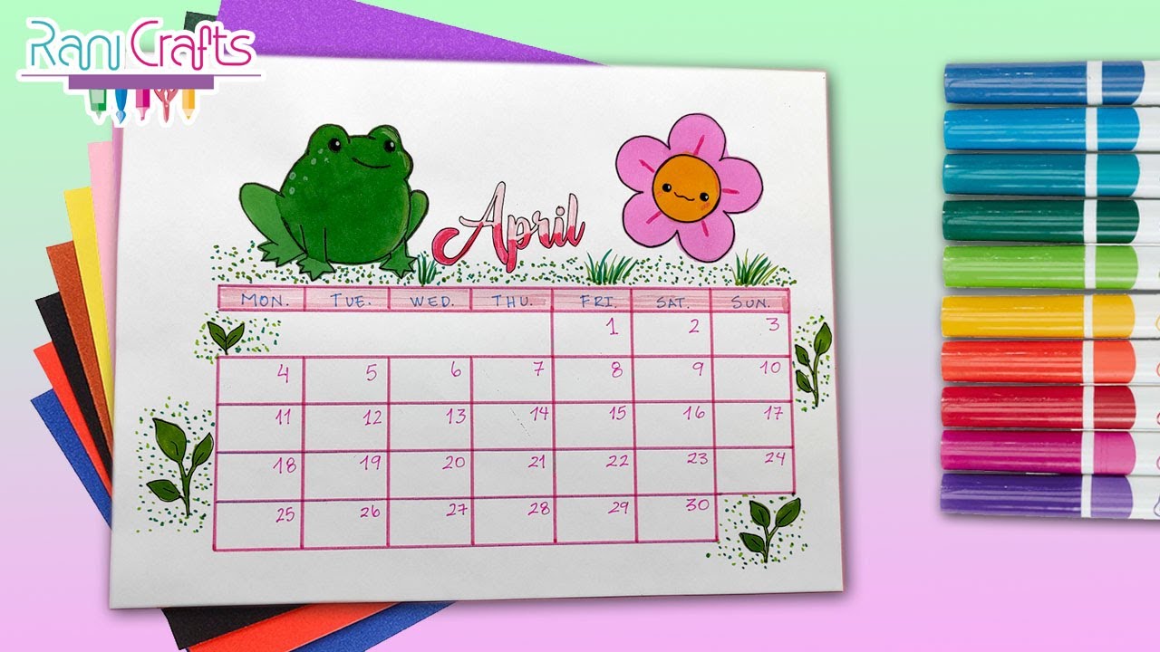 DIY - APRIL CALENDAR - Bullet journal, decoration, organization ideas.