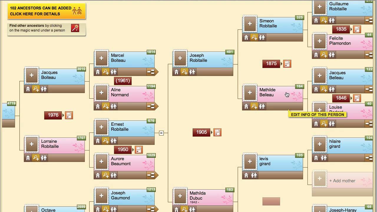 Move through your family tree