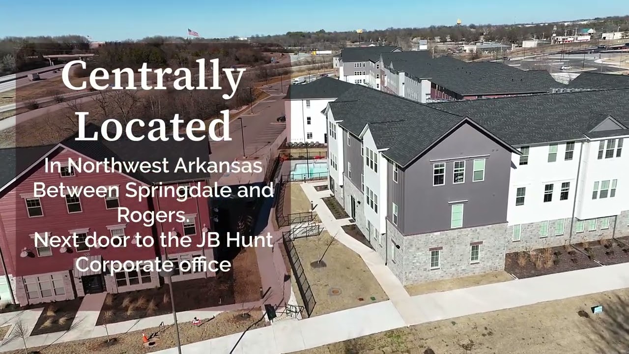Pure Lowell apartment community in Lowell Arkansas Aerial Video