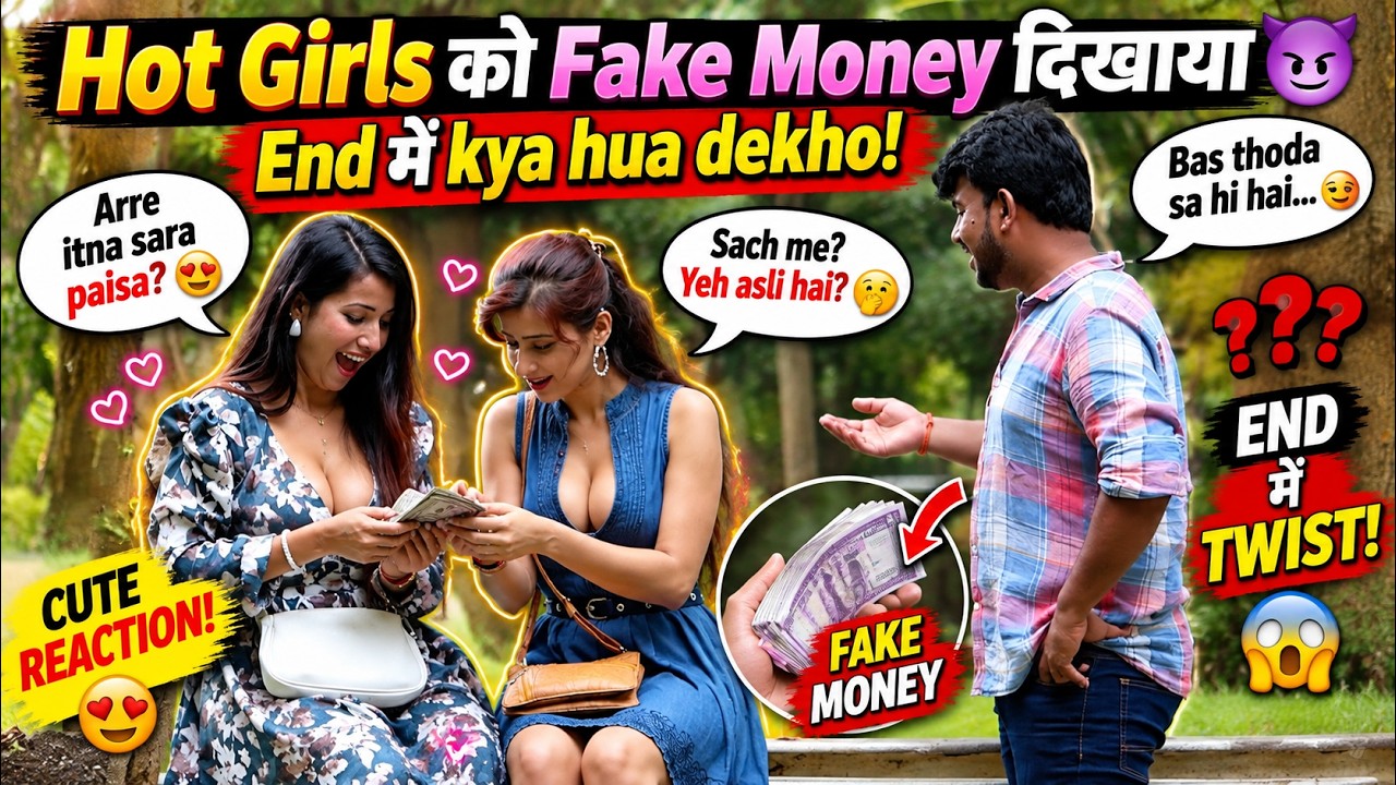 “Hot Girls को Fake Money दिखाया 😈 End में kya hua dekho!”#FakeMoneyPrank #HotGirlsPrank