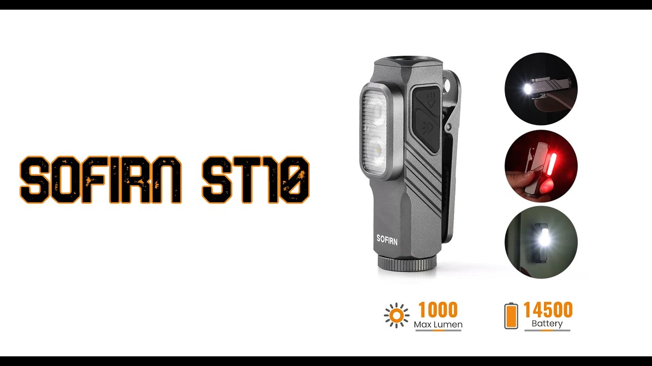 SOFIRN ST10 — мини фонарик с клипсой: 1000 лм, магнит и USB-C