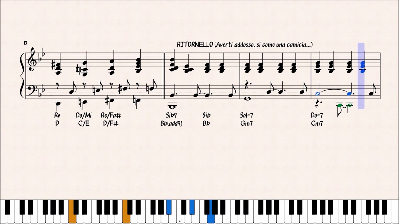 AVERTI ADDOSSO - GINO PAOLI - ACCOMPAGNAMENTO PIANISTICO