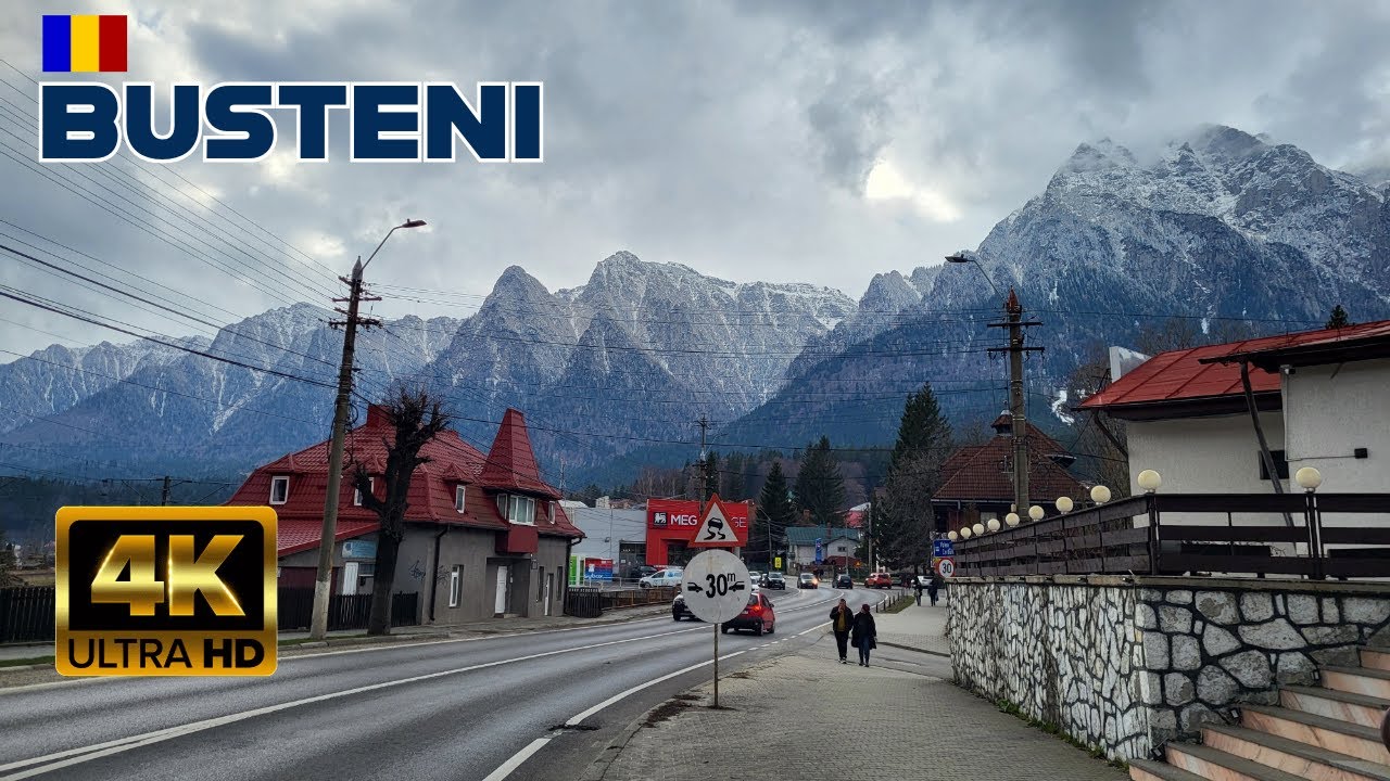 Busteni, Romania Walking tour [4K video]
