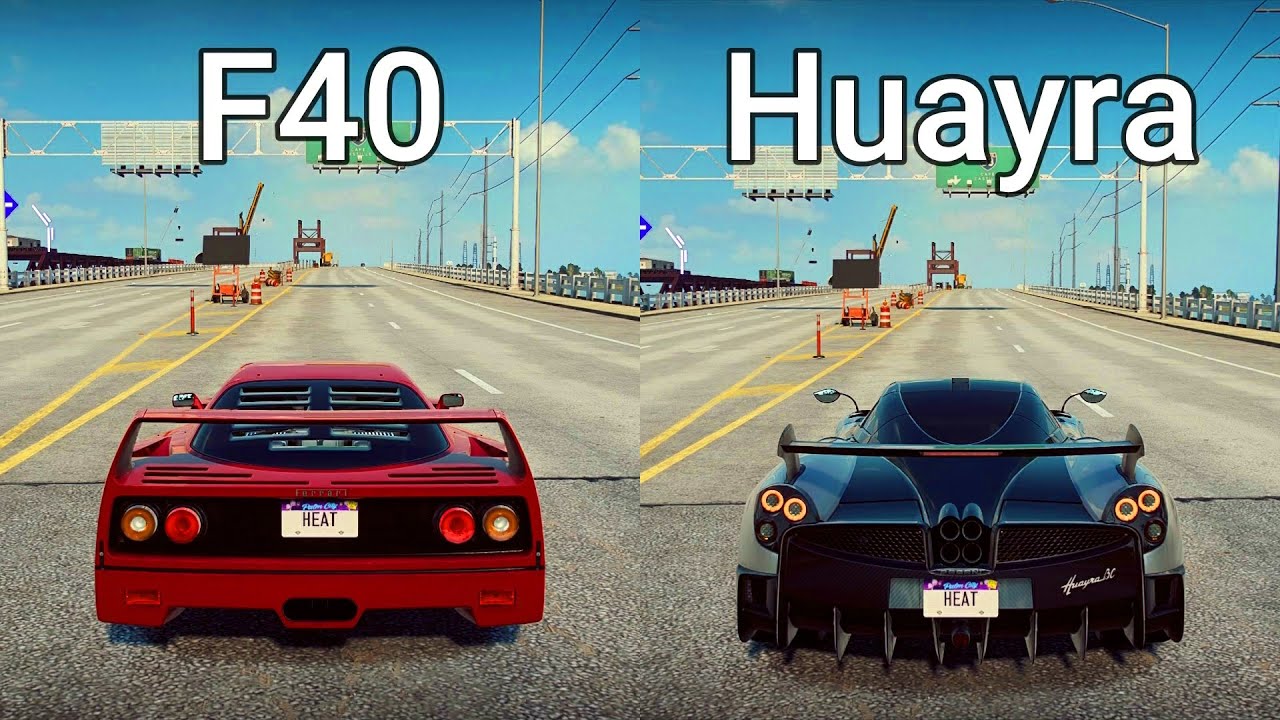 NFS Heat: Ferrari F40 vs Pagani Huayra BC - Drag Race