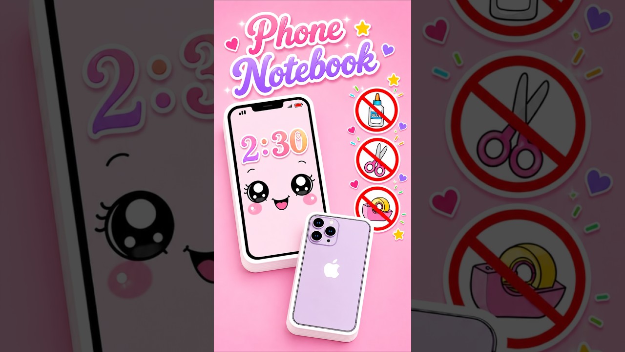 DIY Kawaii Phone Notebook / No Glue, No Scissors / Paper Crafts / Easy Craft Ideas / School Project