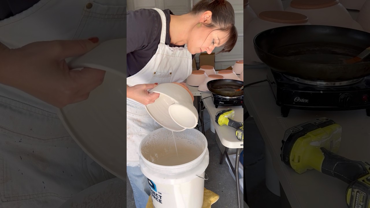 Wax is an essential part of my glazing process #glazingpottery #pottery #ceramics #chipsanddip