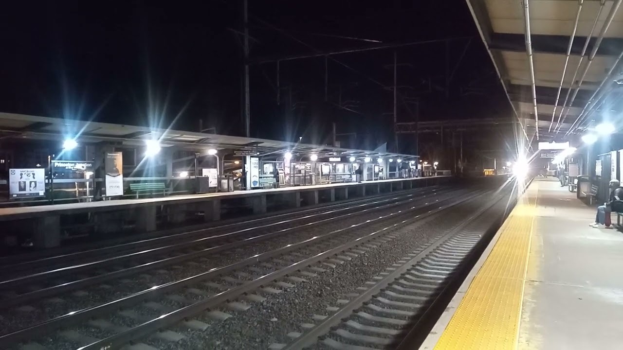NJ Transit Train 7871 Arriving at Princeton Junction With Announcement 
