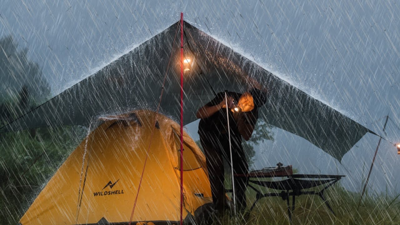 FACING A RAINSTORM ‼️ CAMPING in HEAVY RAIN ⛈️