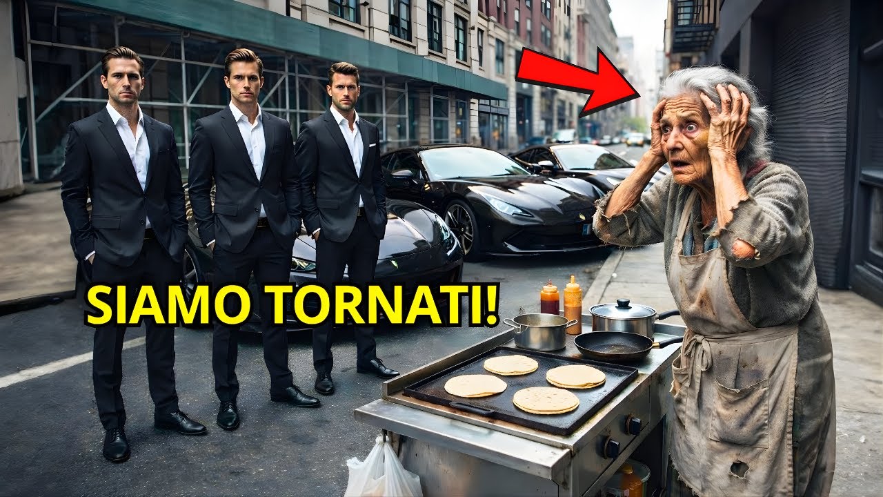 Una anziana donna offre una zuppa calda a 3 orfani... 15 anni dopo tornano in Ferrari per ripagarla