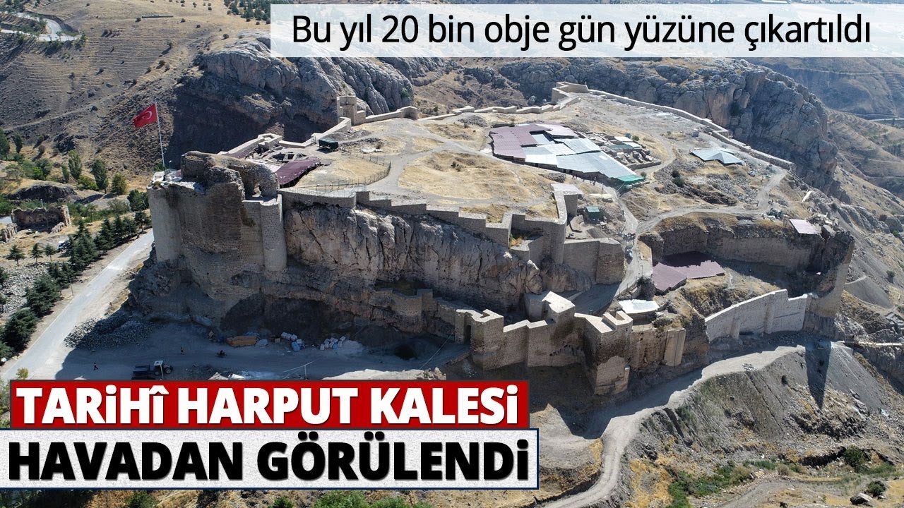 Harput Kalesinde Bu Yıl 20 Bin Obje Gün Yüzüne Çıkartıldı... Kale Havadan Görüntülendi