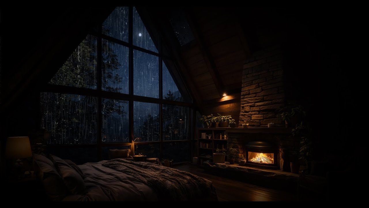 Cabin Rain Sounds for Deep Sleep 🌧️ Peaceful Night Ambience for Sleeping (No Ads)