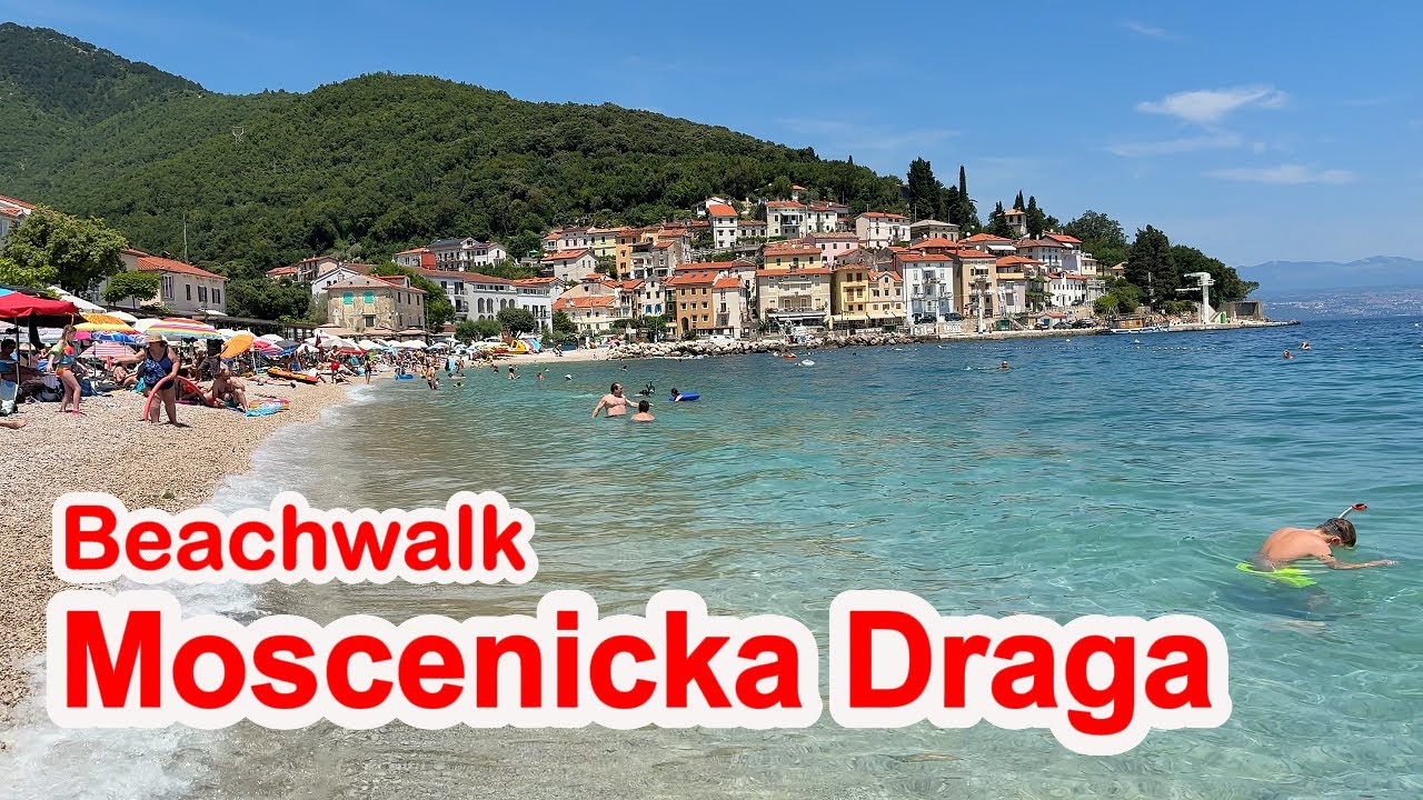 Beach walk Moscenicka Draga, Istria, Croatia
