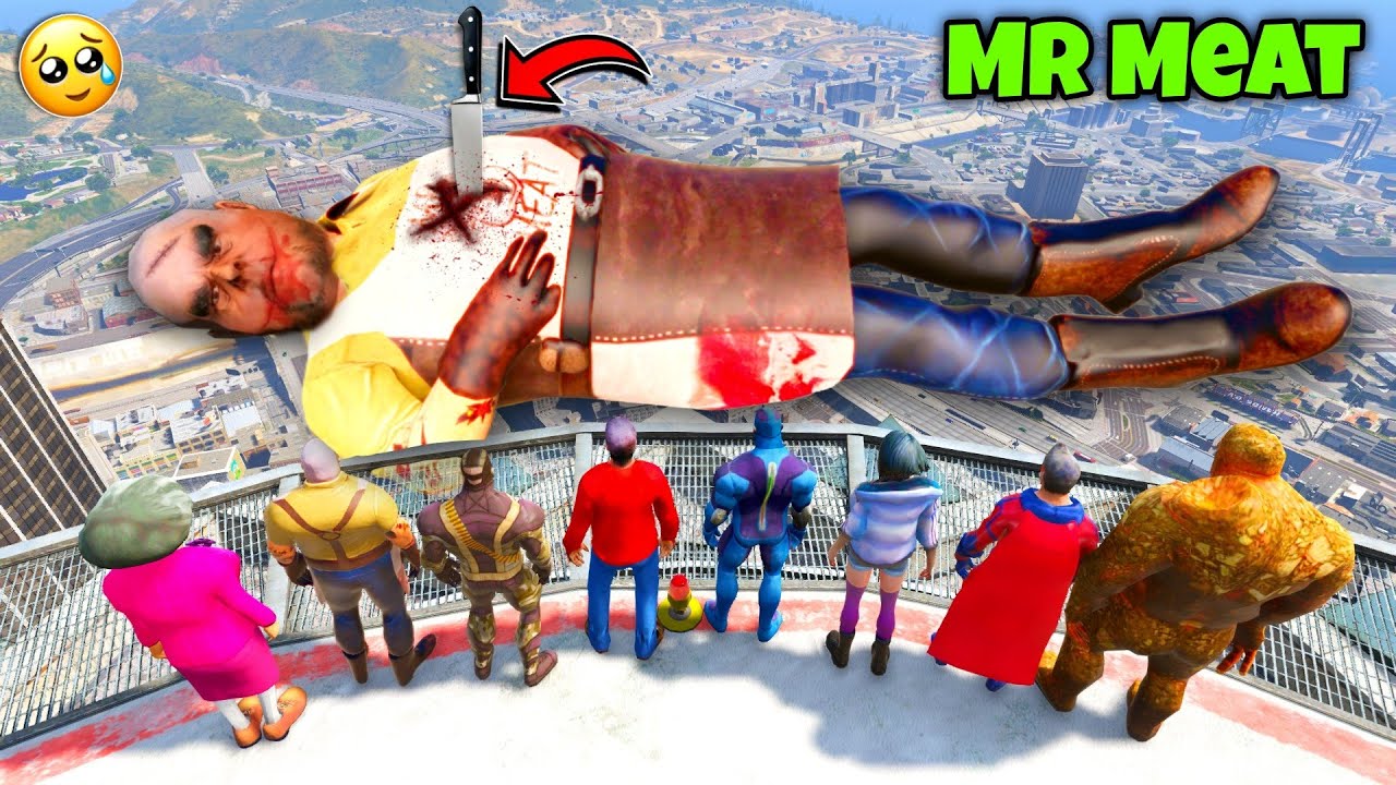 RIP Mr Meat! Who Killed Mr Meat In Hide And Seek Play | Rope Hero Vice Town Gta 5 | Black Spider 2.0