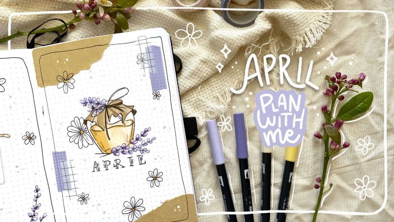 PLAN WITH ME ~ Bullet Journal Setup April 2021 ~ Honey & Lavender